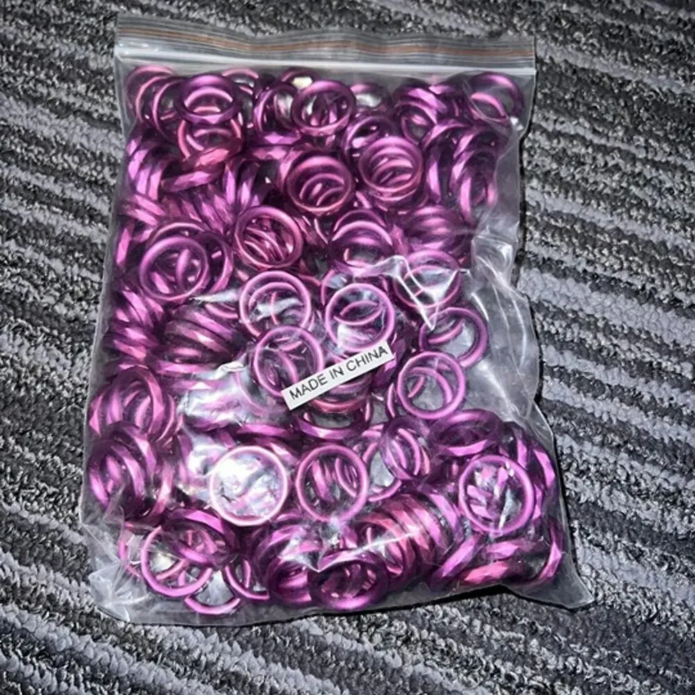 Approx. 100 Purple Metallic Plastic Craft Rings Jewelry Making DIY Art Supplies